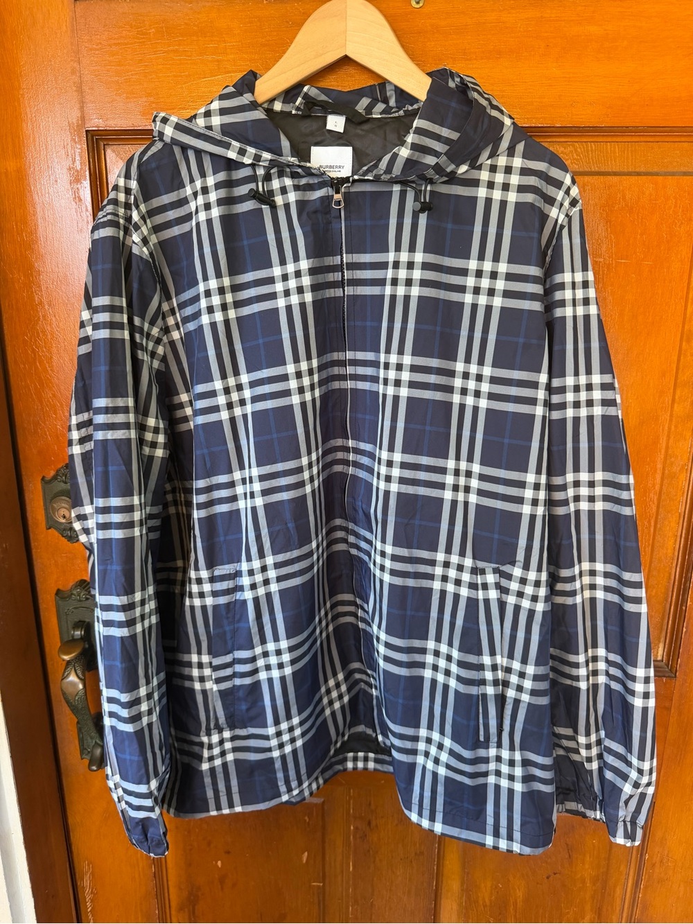 EXCELLENT CONDITION!! BURBERRY Plaid Print Parka Mens Sz L
